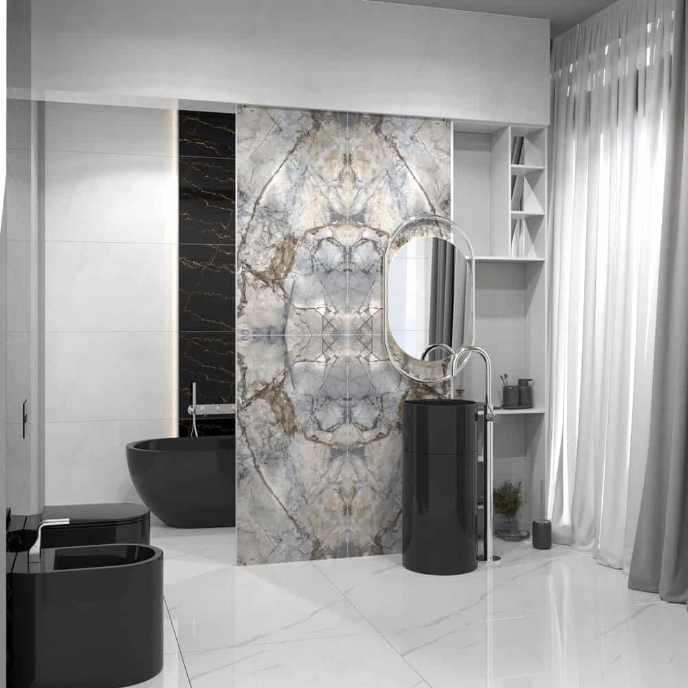 تصویر 1 از کاشی حمام با طراحی مدرن و مقاوم در برابر رطوبت